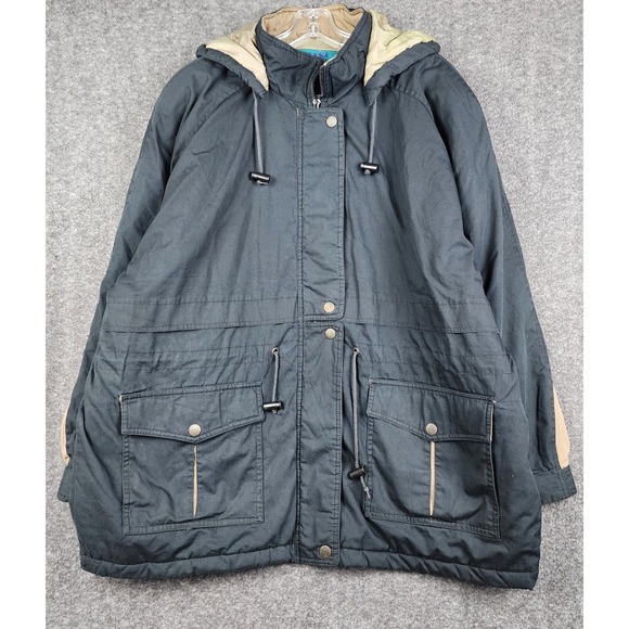 Learsi Other - Learsi Parka Jacket‎ Men 2X Black Hooded Quilted Lining Utility Workwear RN79443